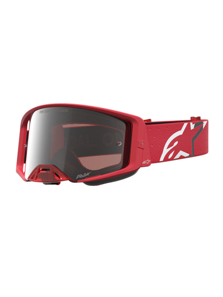 Brýle Alpinestars Supertech Vesta červená fluo/chrom, zrcadlové stříbrné plexi
