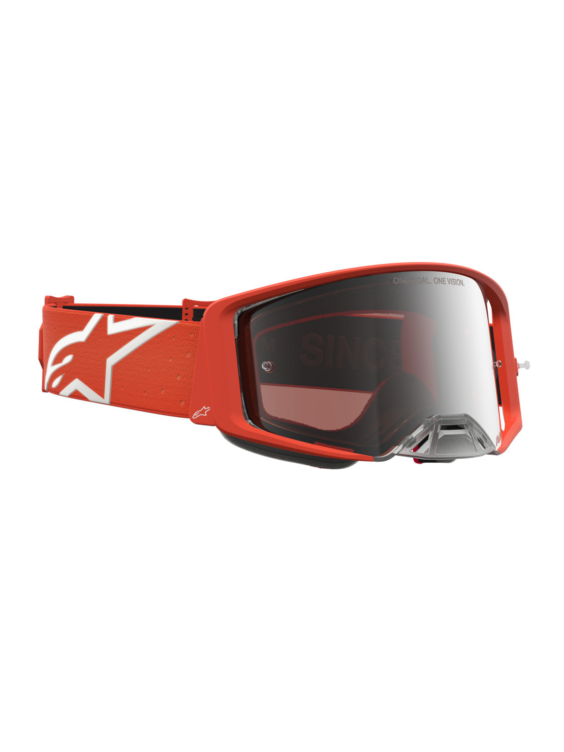 Brýle Alpinestars Supertech Vesta oranžová/stříbrná, zrcadlové stříbrné plexi