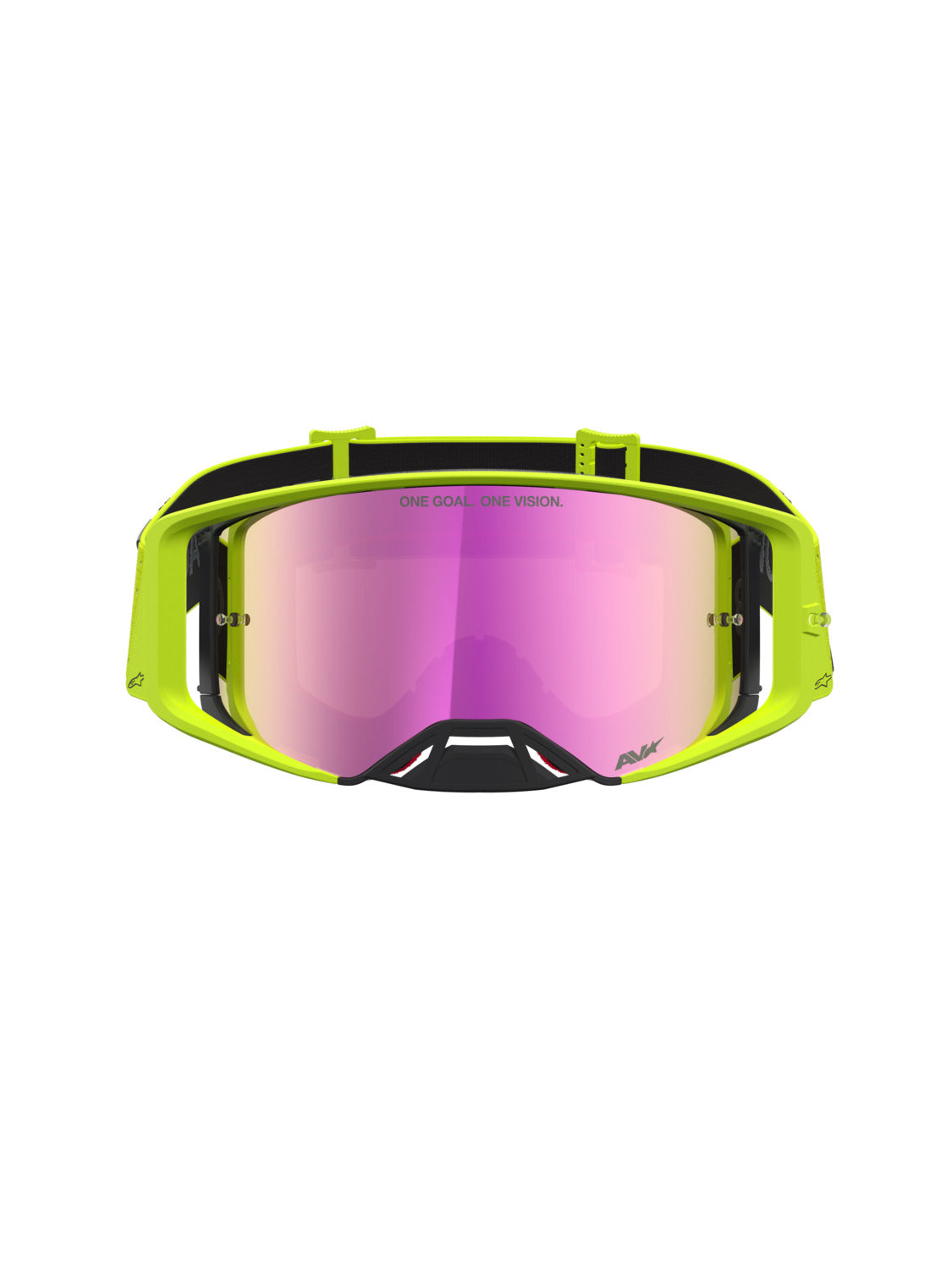 Brýle Alpinestars Supertech Vesta žlutá fluo/černá, zrcadlové červené plexi
