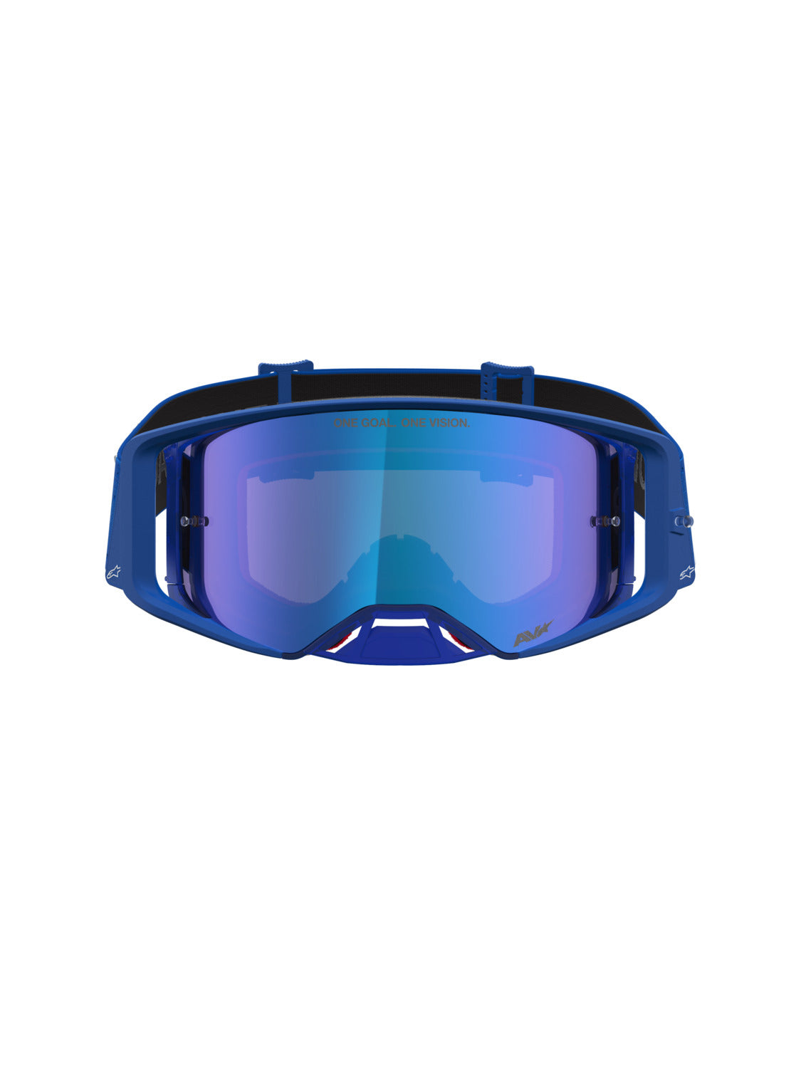 Brýle Alpinestars Supertech Vesta modrá/bílá, zrcadlové modré plexi