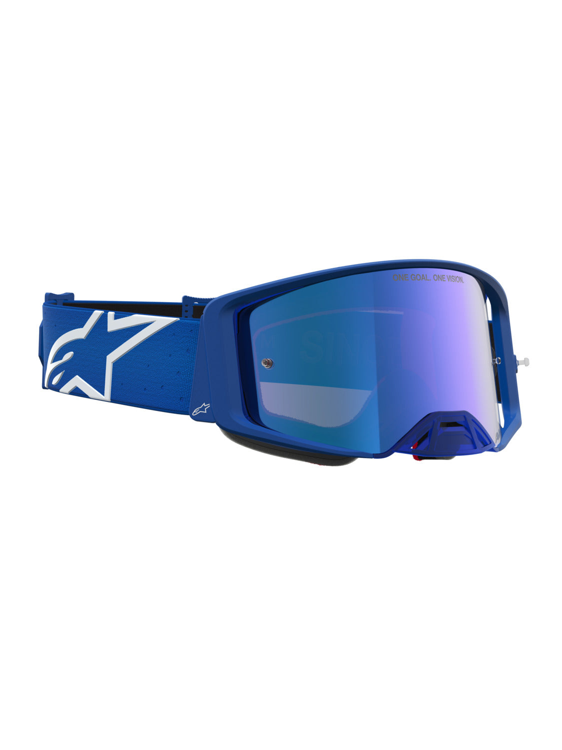 Brýle Alpinestars Supertech Vesta modrá/bílá, zrcadlové modré plexi