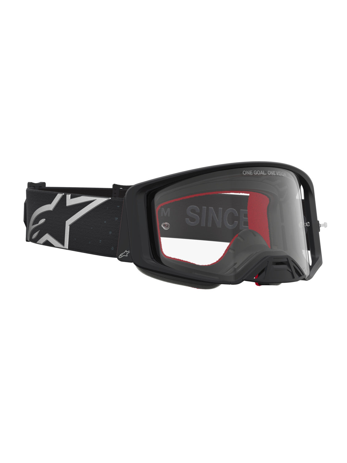 Brýle Alpinestars Supertech Vesta černá matná/stříbrná, čiré plexi