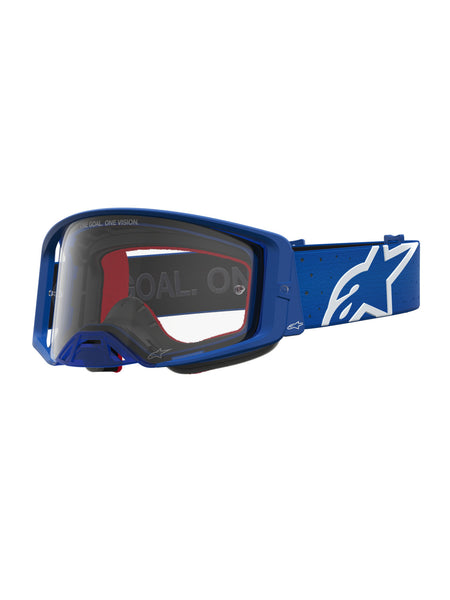 Brýle Alpinestars Supertech Vesta modrá/bílá, čiré plexi