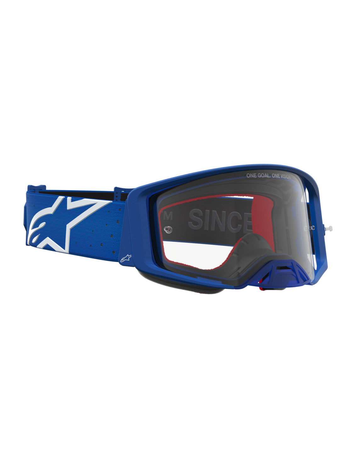 Brýle Alpinestars Supertech Vesta modrá/bílá, čiré plexi