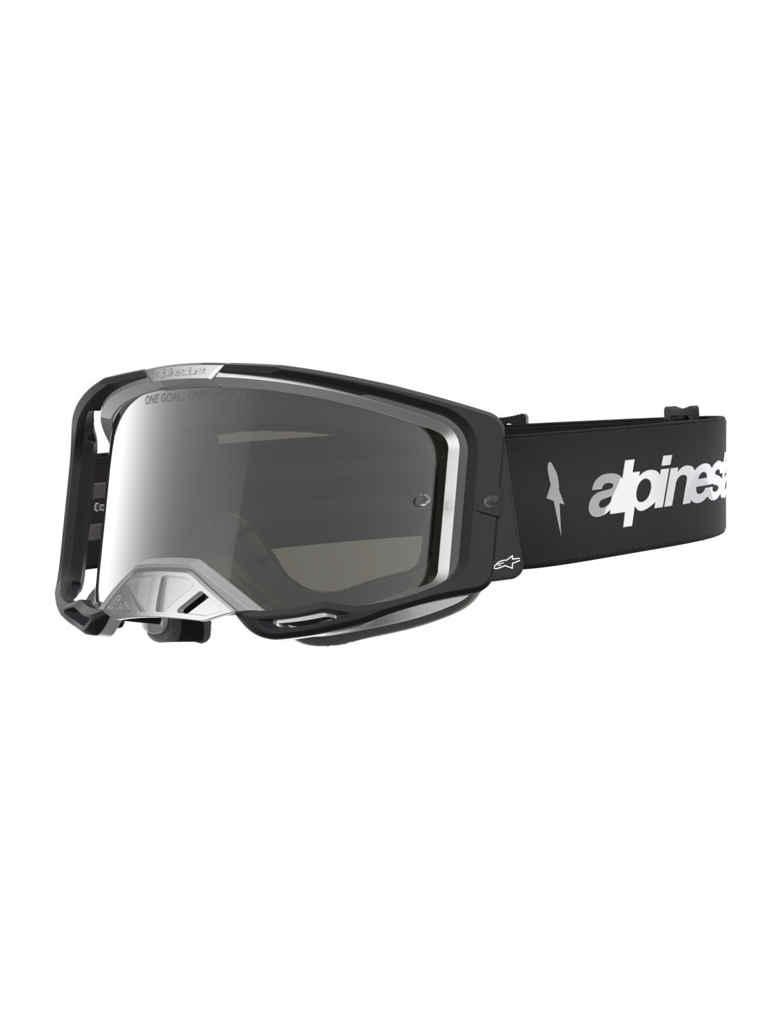 Brýle Alpinestars Vision 8 Amber černá/stříbrná, zrcadlové stříbrné plexi