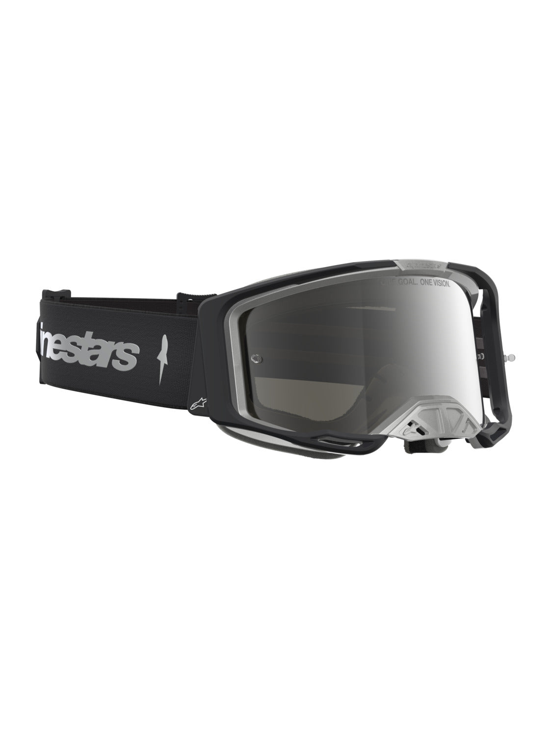 Brýle Alpinestars Vision 8 Amber černá/stříbrná, zrcadlové stříbrné plexi
