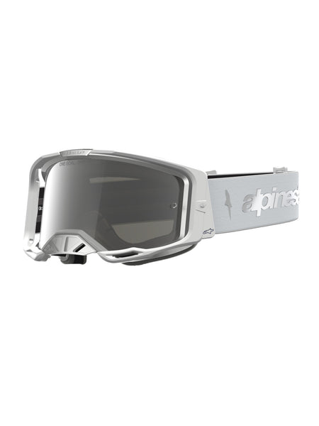 Brýle Alpinestars Vision 8 Amber bílá/stříbrná, zrcadlové stříbrné plexi