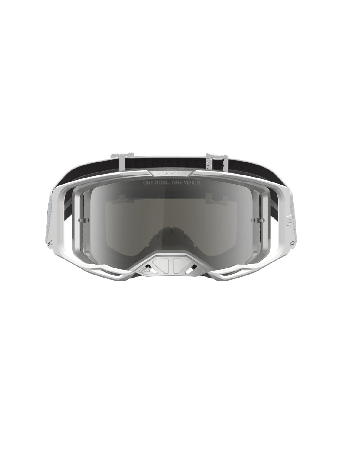 Brýle Alpinestars Vision 8 Amber bílá/stříbrná, zrcadlové stříbrné plexi