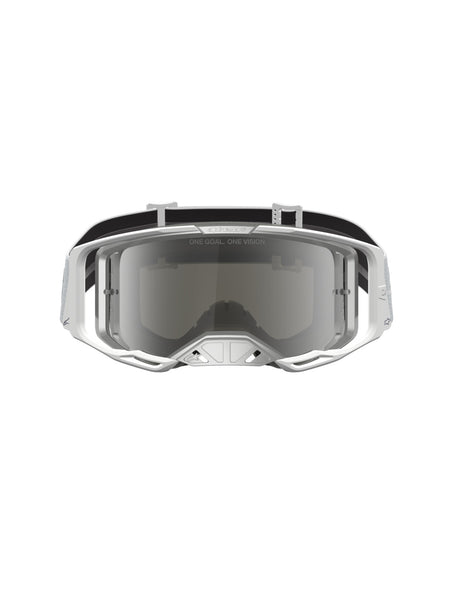 Brýle Alpinestars Vision 8 Amber bílá/stříbrná, zrcadlové stříbrné plexi