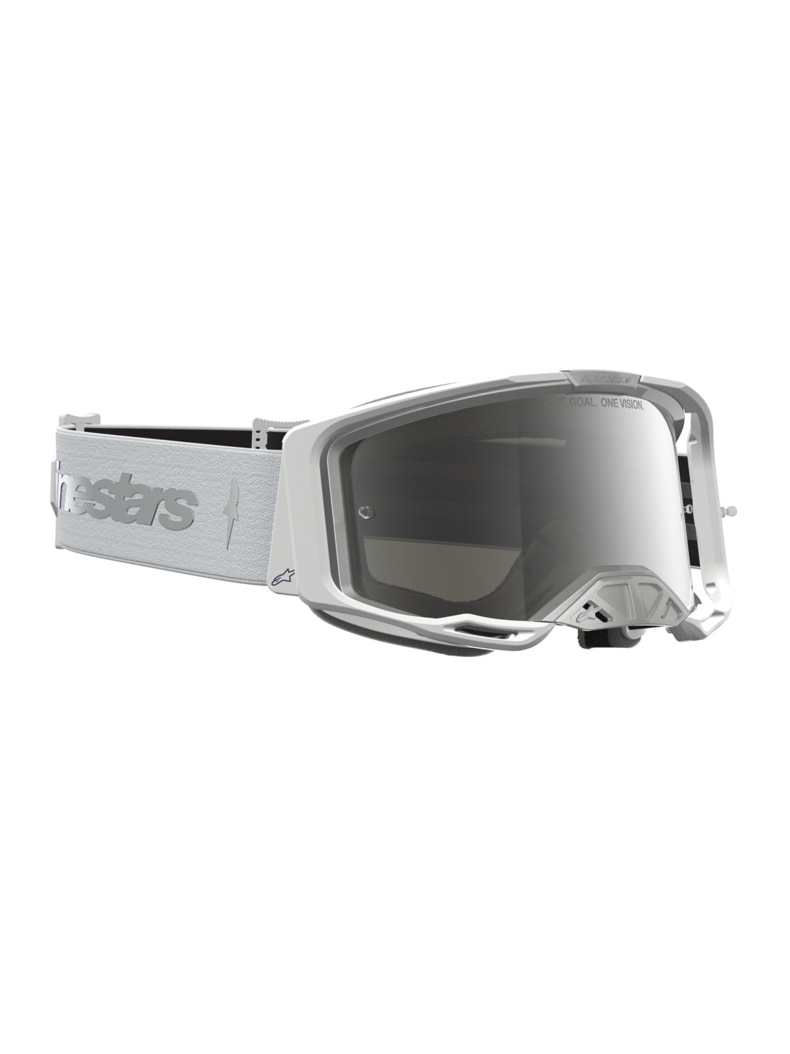 Brýle Alpinestars Vision 8 Amber bílá/stříbrná, zrcadlové stříbrné plexi