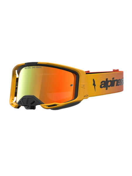 Brýle Alpinestars Vision 8 Amber žlutá/červená/černá, zrcadlové červené plexi