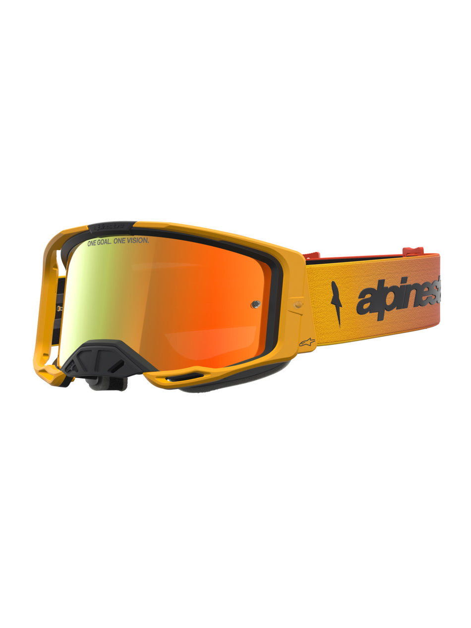 Brýle Alpinestars Vision 8 Amber žlutá/červená/černá, zrcadlové červené plexi
