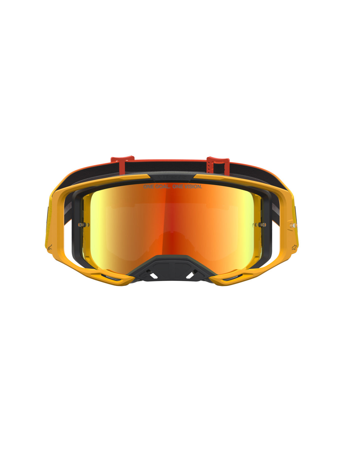 Brýle Alpinestars Vision 8 Amber žlutá/červená/černá, zrcadlové červené plexi