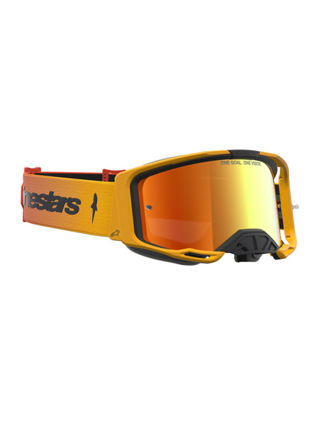 Brýle Alpinestars Vision 8 Amber žlutá/červená/černá, zrcadlové červené plexi