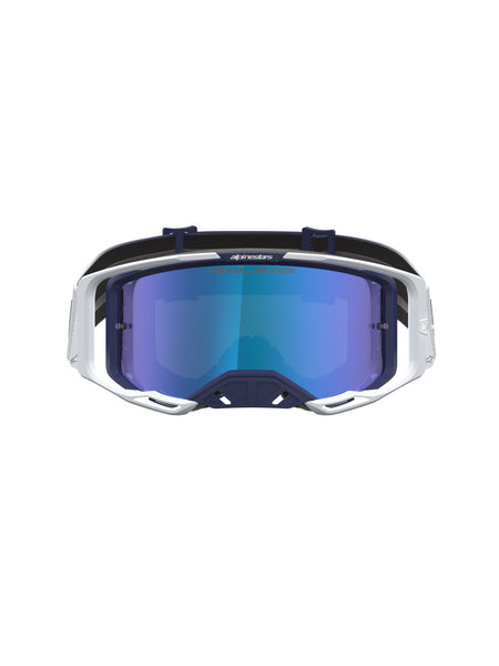 Brýle Alpinestars Vision 8 Amber modrá/bílá, zrcadlové modré plexi