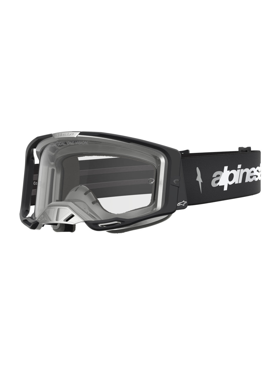 Brýle Alpinestars Vision 8 Amber černá/stříbrná, čiré plexi