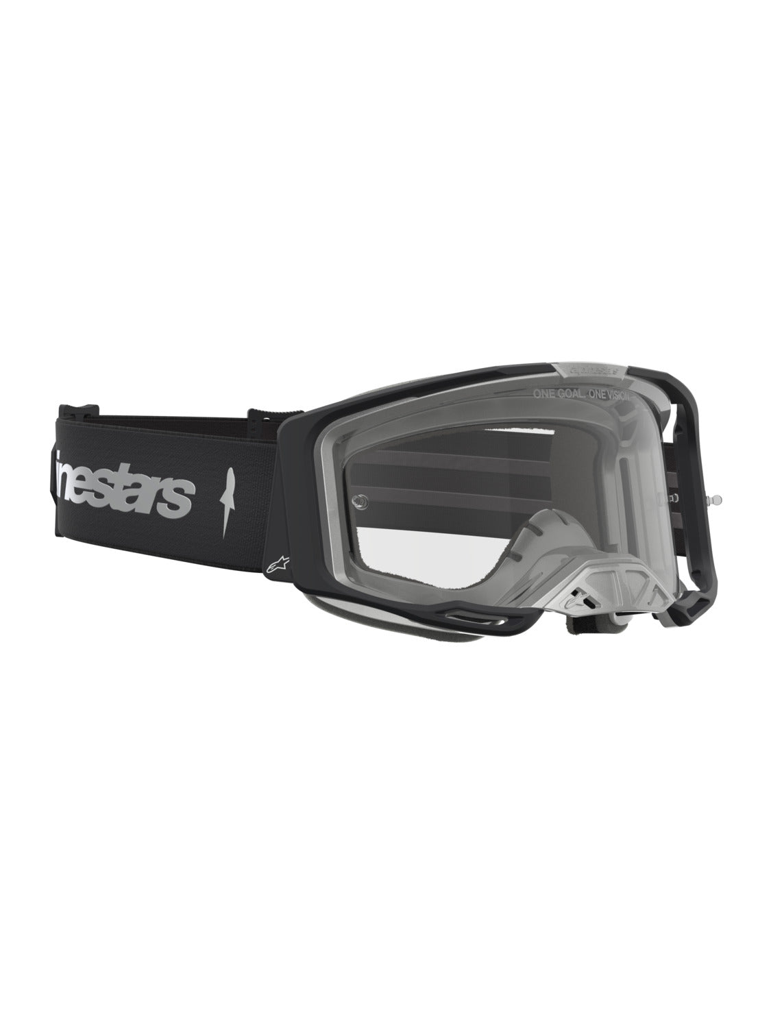 Brýle Alpinestars Vision 8 Amber černá/stříbrná, čiré plexi