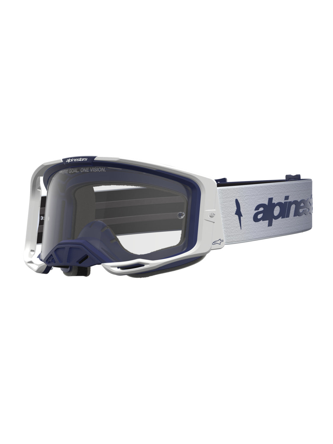 Brýle Alpinestars Vision 8 Amber modrá/bílá, čiré plexi
