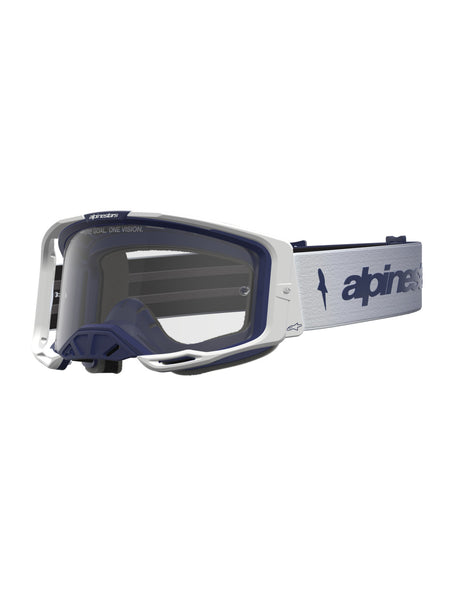 Brýle Alpinestars Vision 8 Amber modrá/bílá, čiré plexi