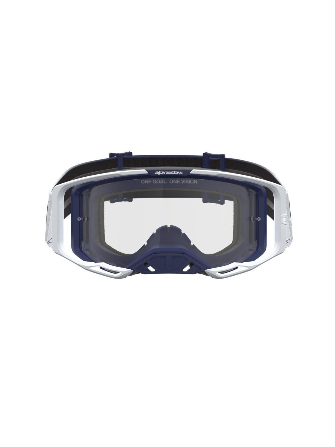 Brýle Alpinestars Vision 8 Amber modrá/bílá, čiré plexi