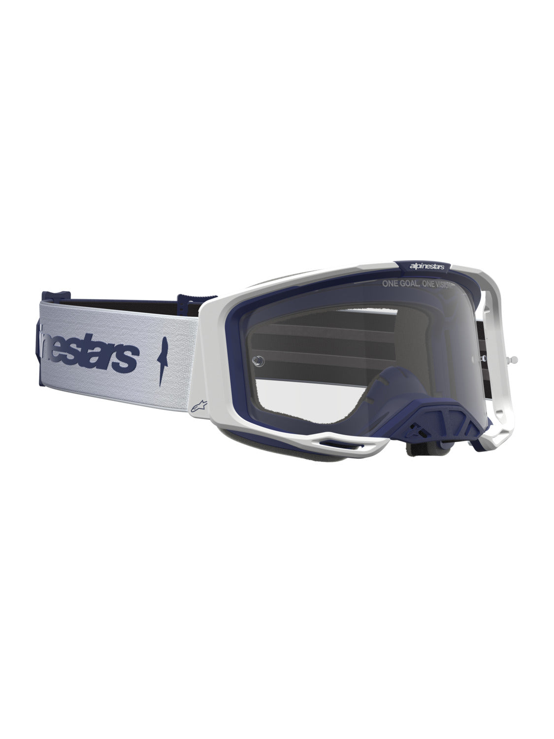 Brýle Alpinestars Vision 8 Amber modrá/bílá, čiré plexi