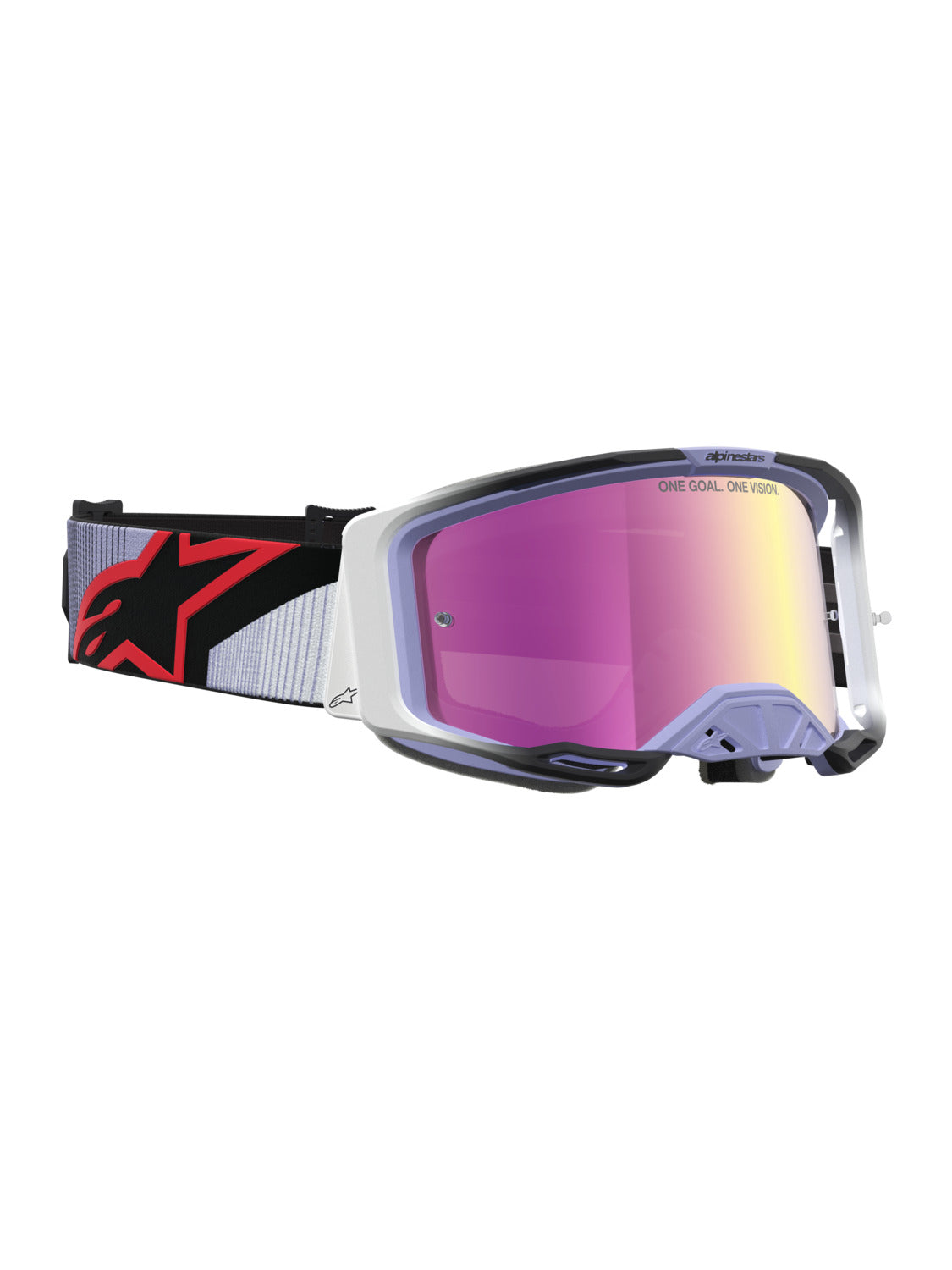 Brýle Alpinestars Vision 8 Maven levandulová/černá, zrcadlové růžové plexi