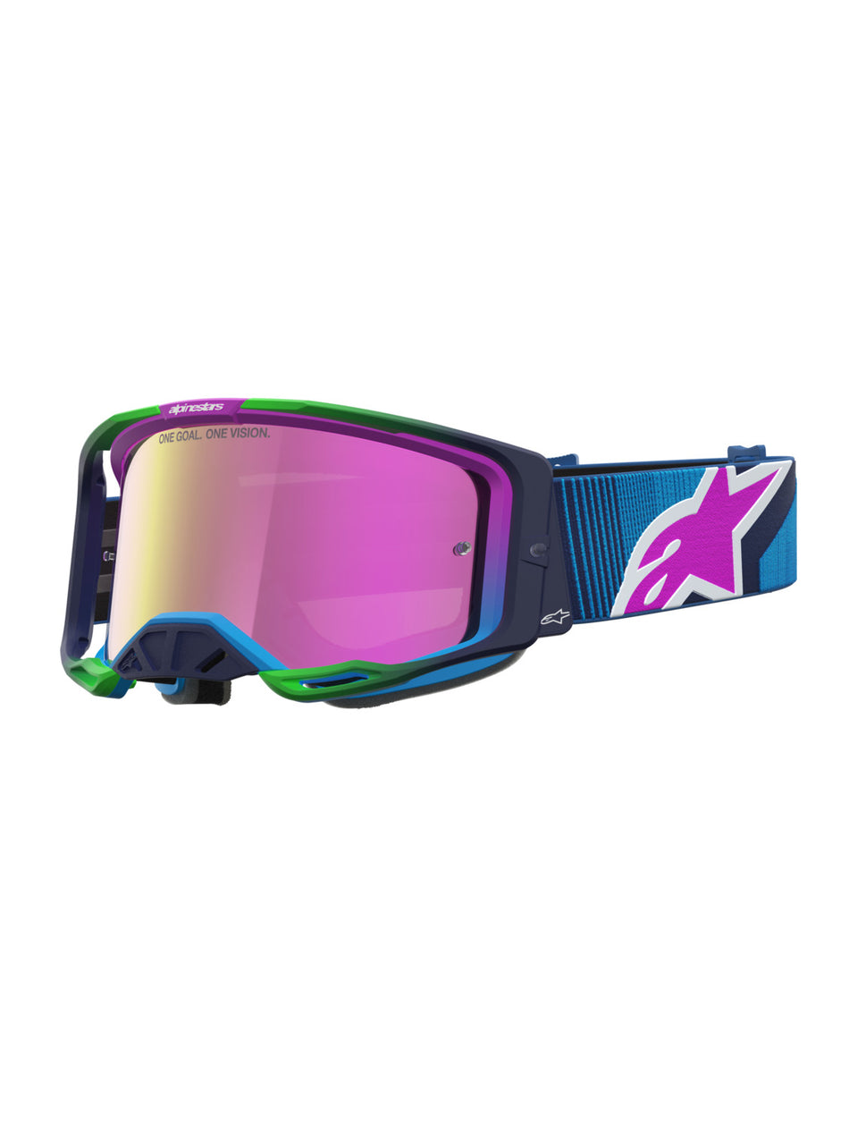 Brýle Alpinestars Vision 8 Maven modrá/fialová, zrcadlové růžové plexi