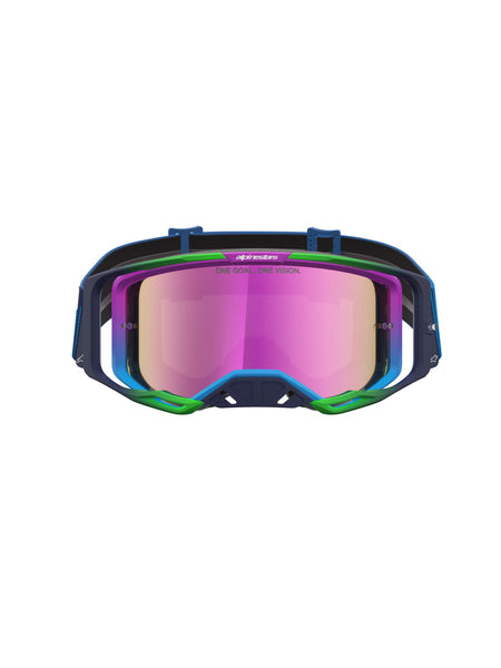 Brýle Alpinestars Vision 8 Maven modrá/fialová, zrcadlové růžové plexi