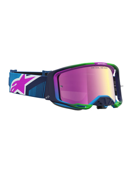 Brýle Alpinestars Vision 8 Maven modrá/fialová, zrcadlové růžové plexi