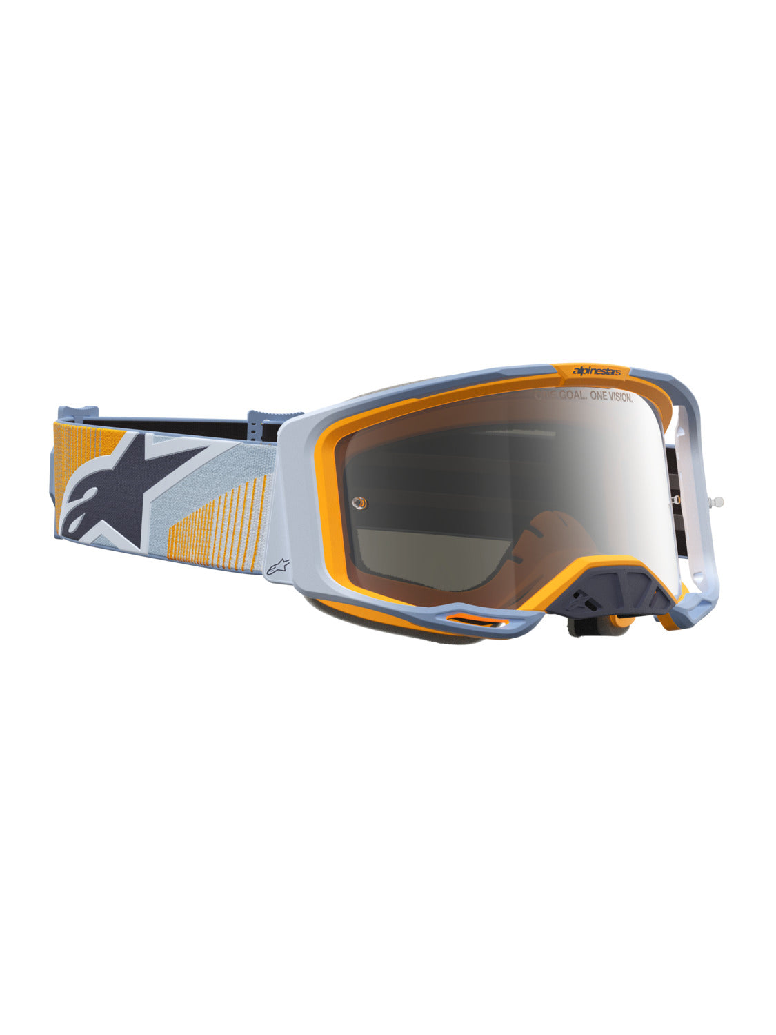 Brýle Alpinestars Vision 8 Maven modrá/oranžová, zrcadlové stříbrné plexi