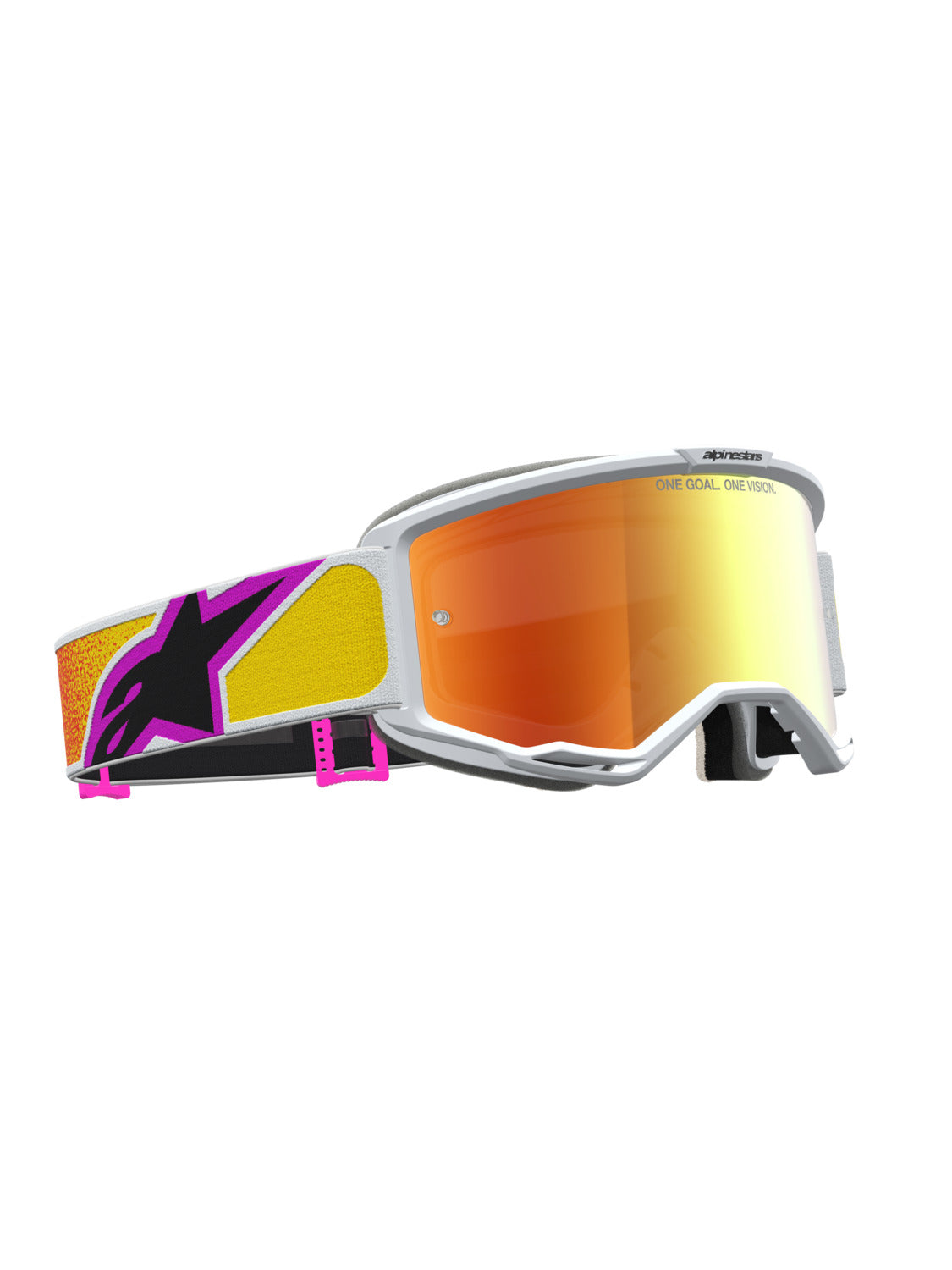 Brýle Alpinestars Vision 5 Drag oranžová/červená, zrcadlové červené plexi