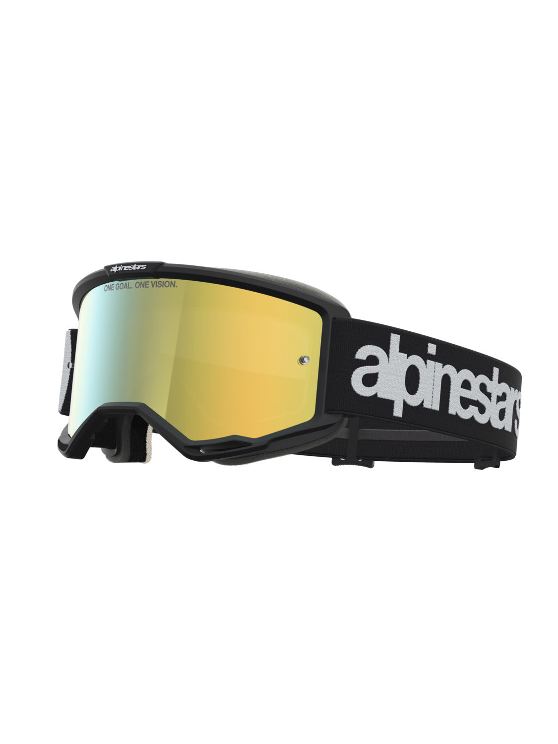 Brýle Alpinestars Vision 5 Hone černá/bílá, zrcadlové zlaté plexi