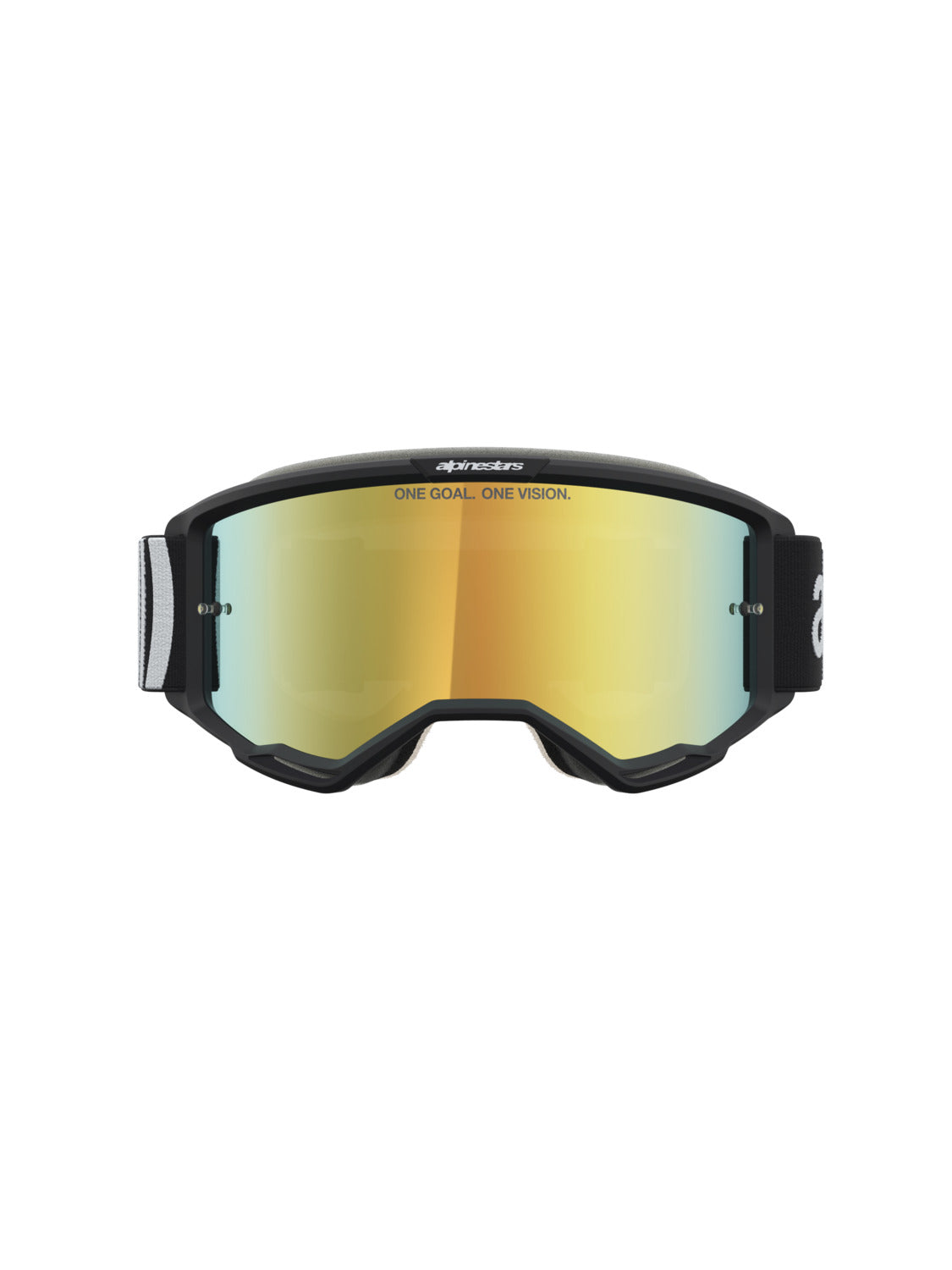 Brýle Alpinestars Vision 5 Hone černá/bílá, zrcadlové zlaté plexi