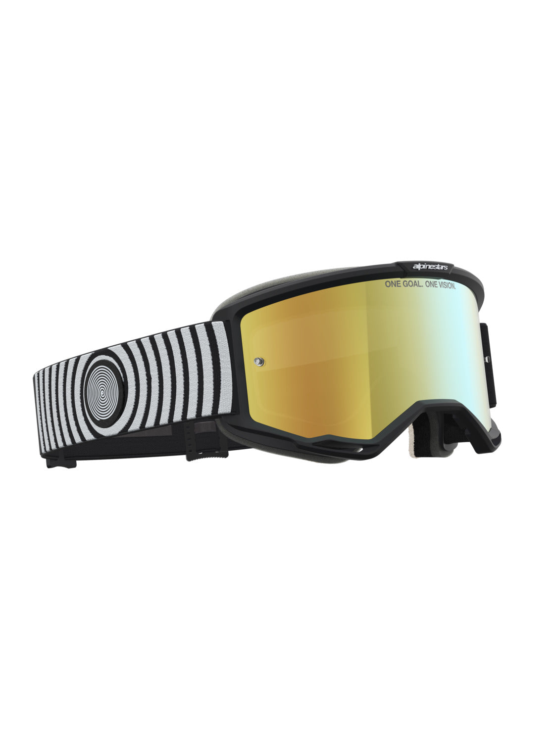 Brýle Alpinestars Vision 5 Hone černá/bílá, zrcadlové zlaté plexi