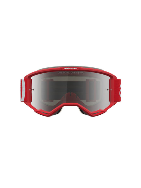 Brýle Alpinestars Vision 5 Hone červená/bílá, zrcadlové stříbrné plexi