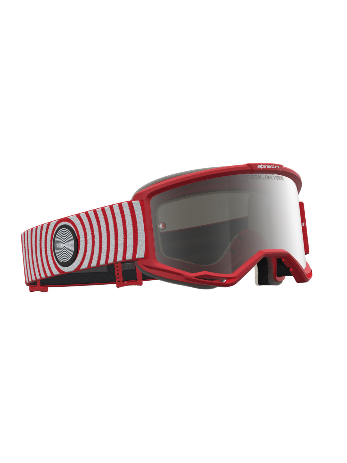 Brýle Alpinestars Vision 5 Hone červená/bílá, zrcadlové stříbrné plexi