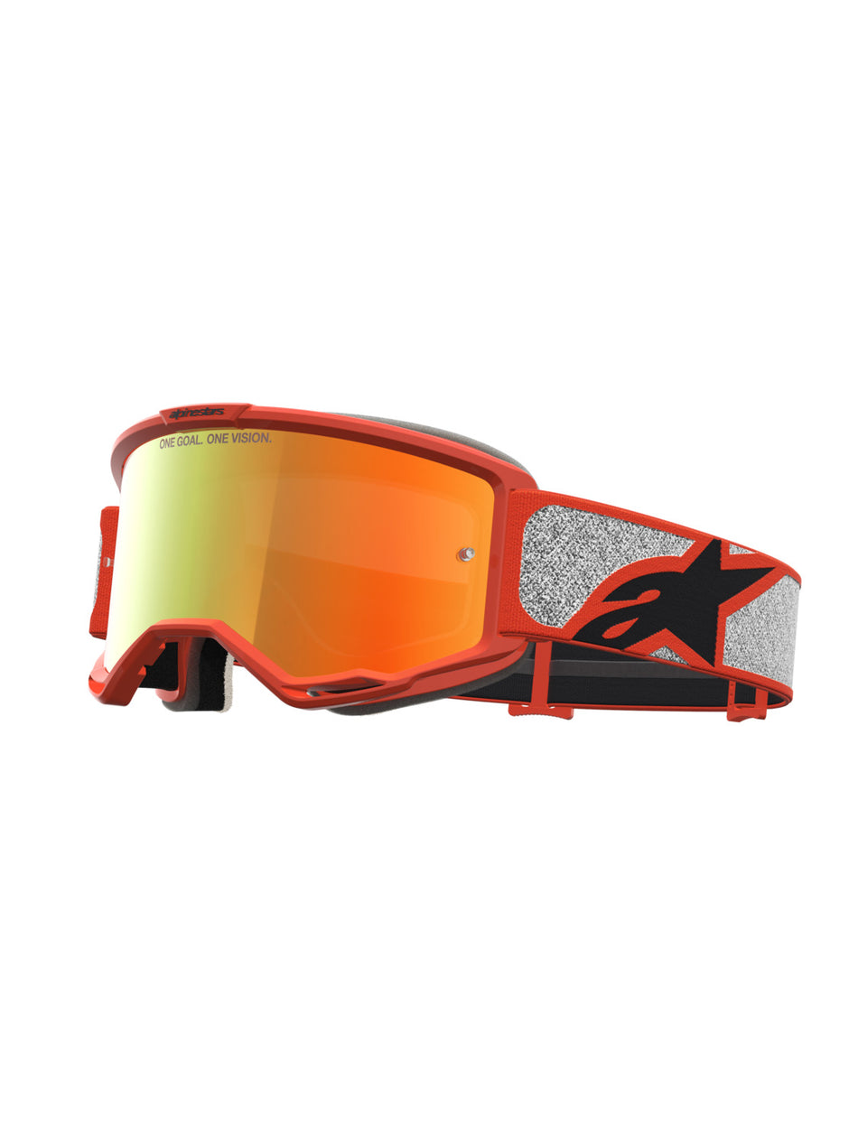 Brýle Alpinestars Vision 5 Rora stříbrná/oranžová, zrcadlové červené plexi