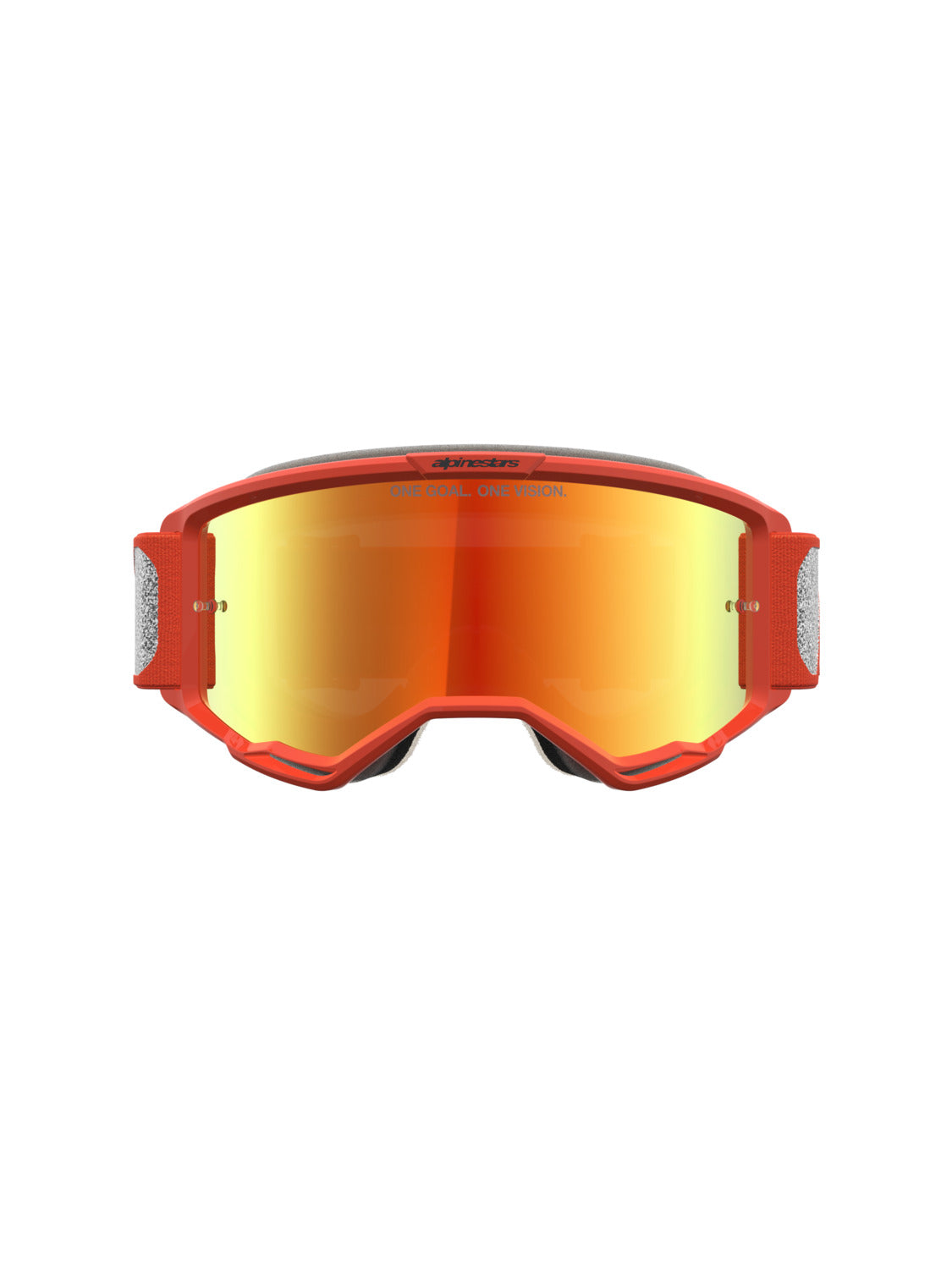 Brýle Alpinestars Vision 5 Rora stříbrná/oranžová, zrcadlové červené plexi