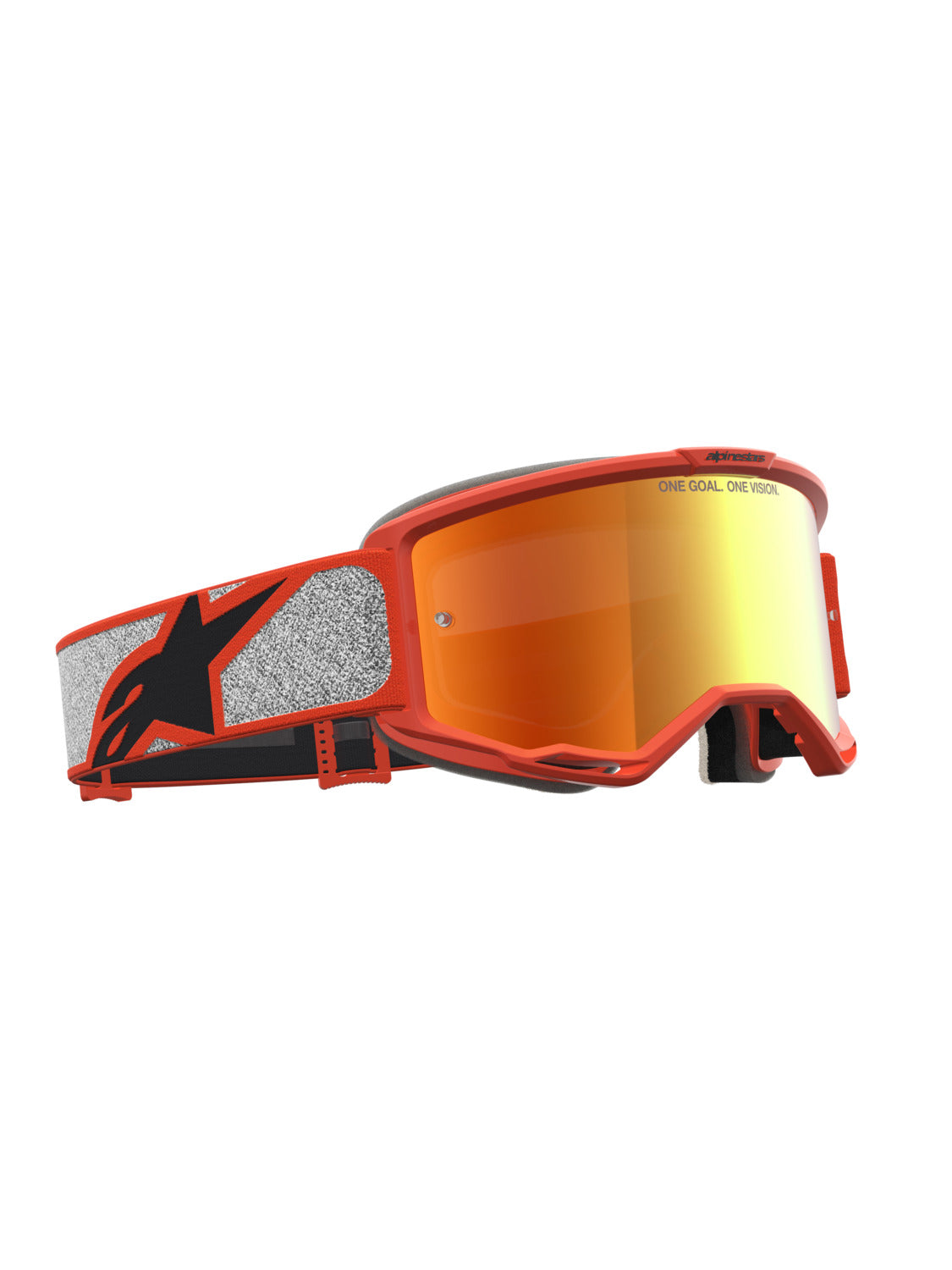 Brýle Alpinestars Vision 5 Rora stříbrná/oranžová, zrcadlové červené plexi