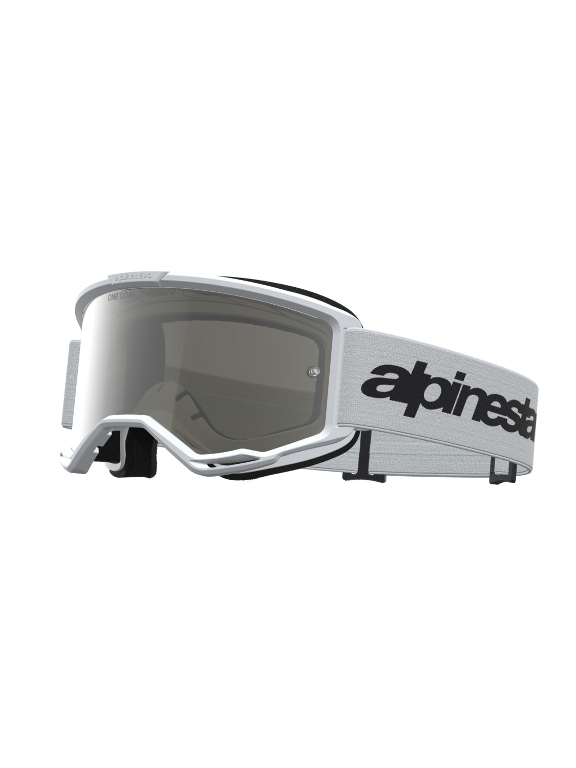 Brýle Alpinestars Vision 3 Wordmark bílá/černá, zrcadlové stříbrné plexi