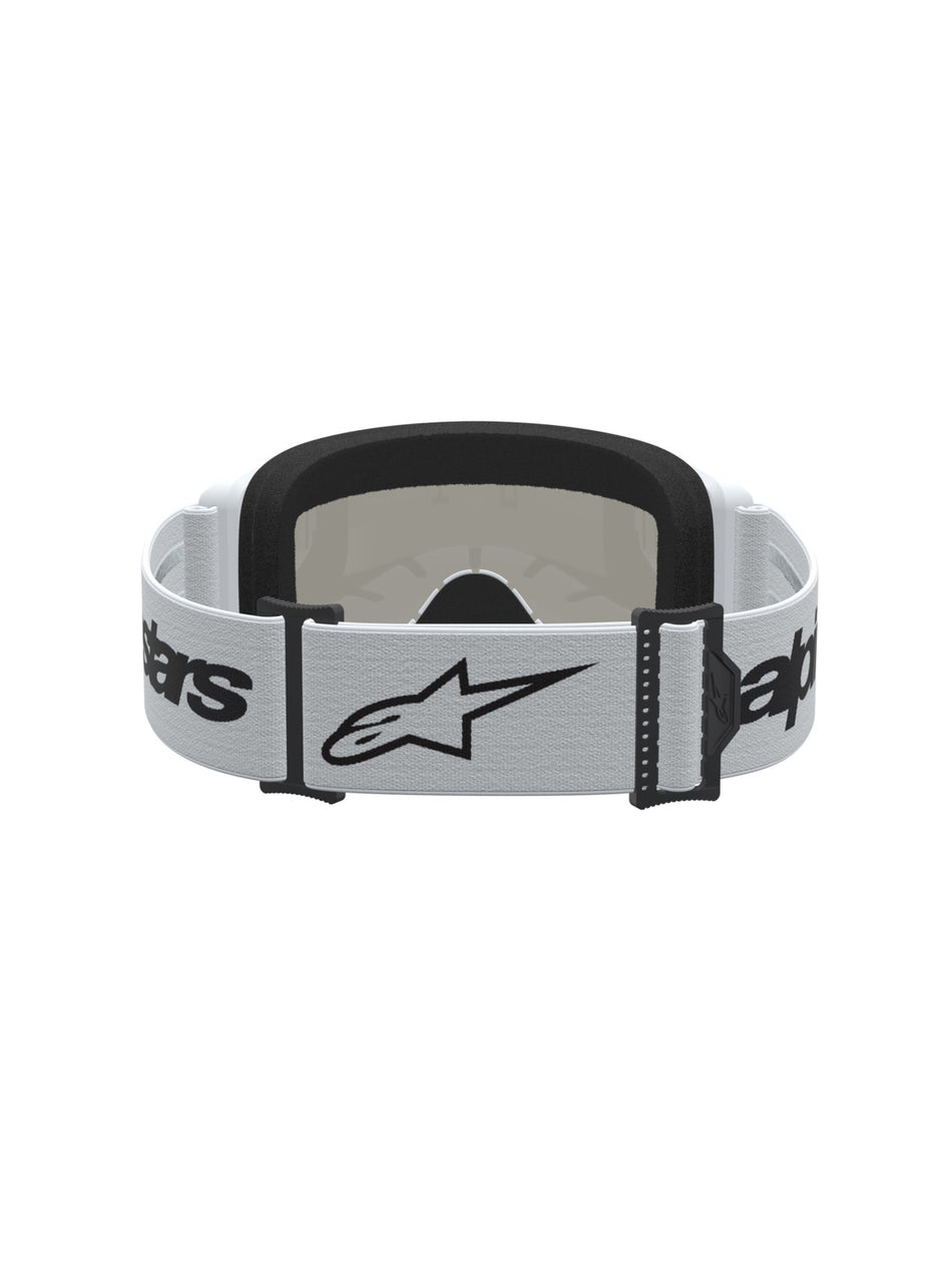 Brýle Alpinestars Vision 3 Wordmark bílá/černá, zrcadlové stříbrné plexi