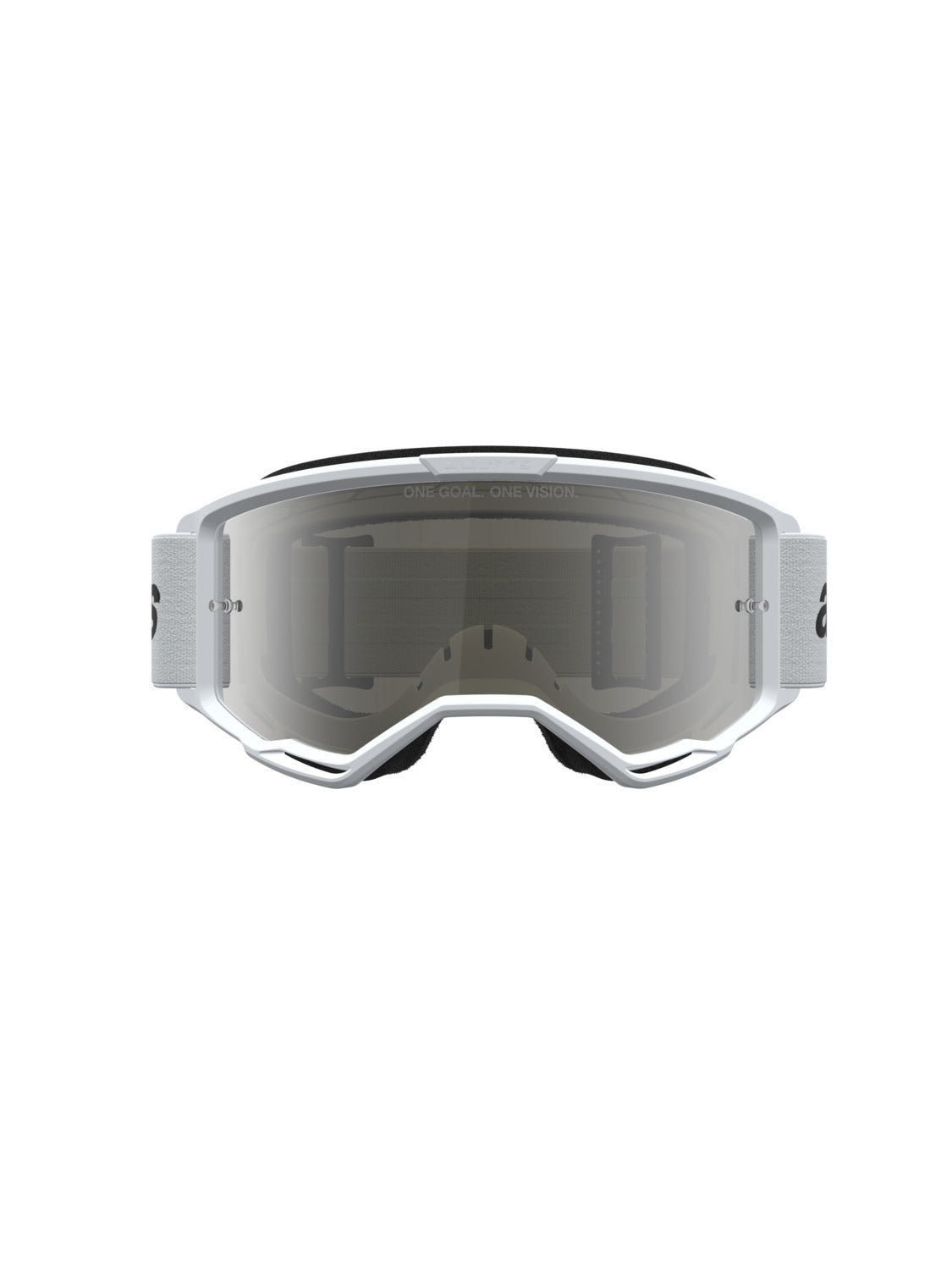 Brýle Alpinestars Vision 3 Wordmark bílá/černá, zrcadlové stříbrné plexi