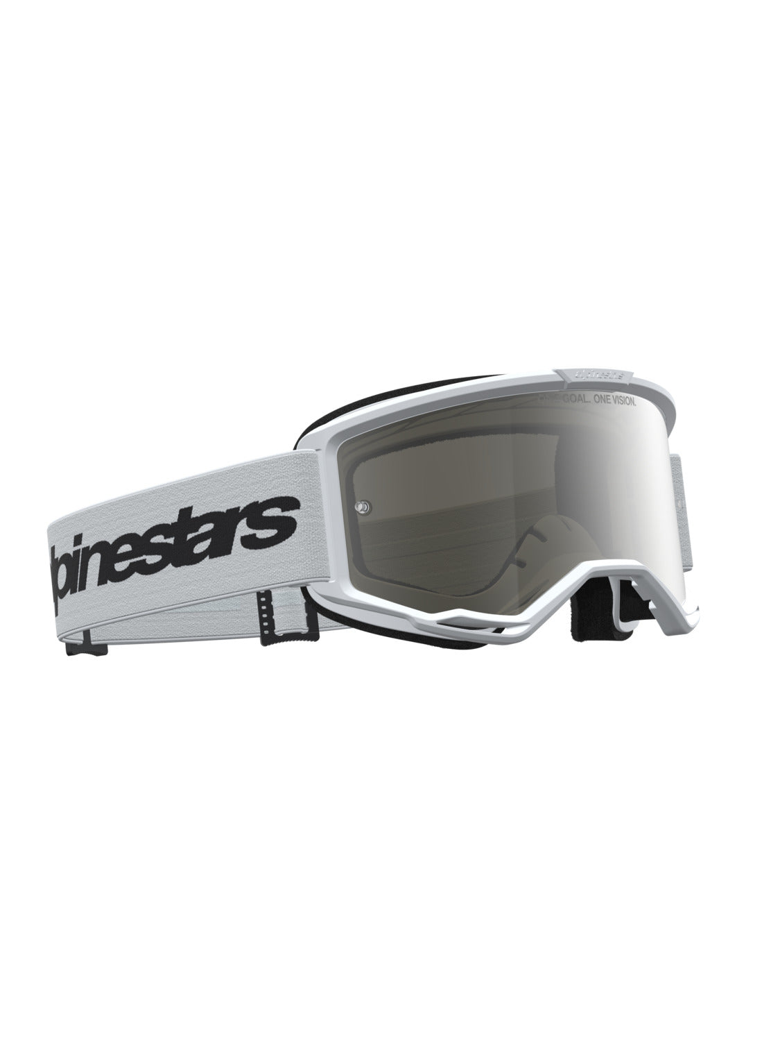 Brýle Alpinestars Vision 3 Wordmark bílá/černá, zrcadlové stříbrné plexi