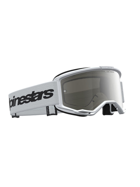 Brýle Alpinestars Vision 3 Wordmark bílá/černá, zrcadlové stříbrné plexi
