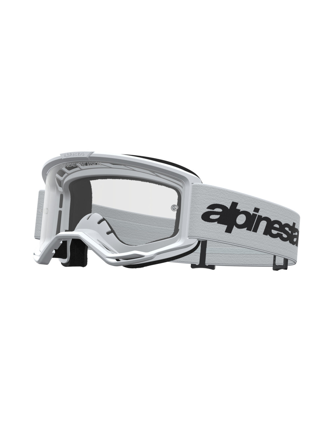 Brýle Alpinestars Vision 3 Wordmark bílá/černá, čiré plexi