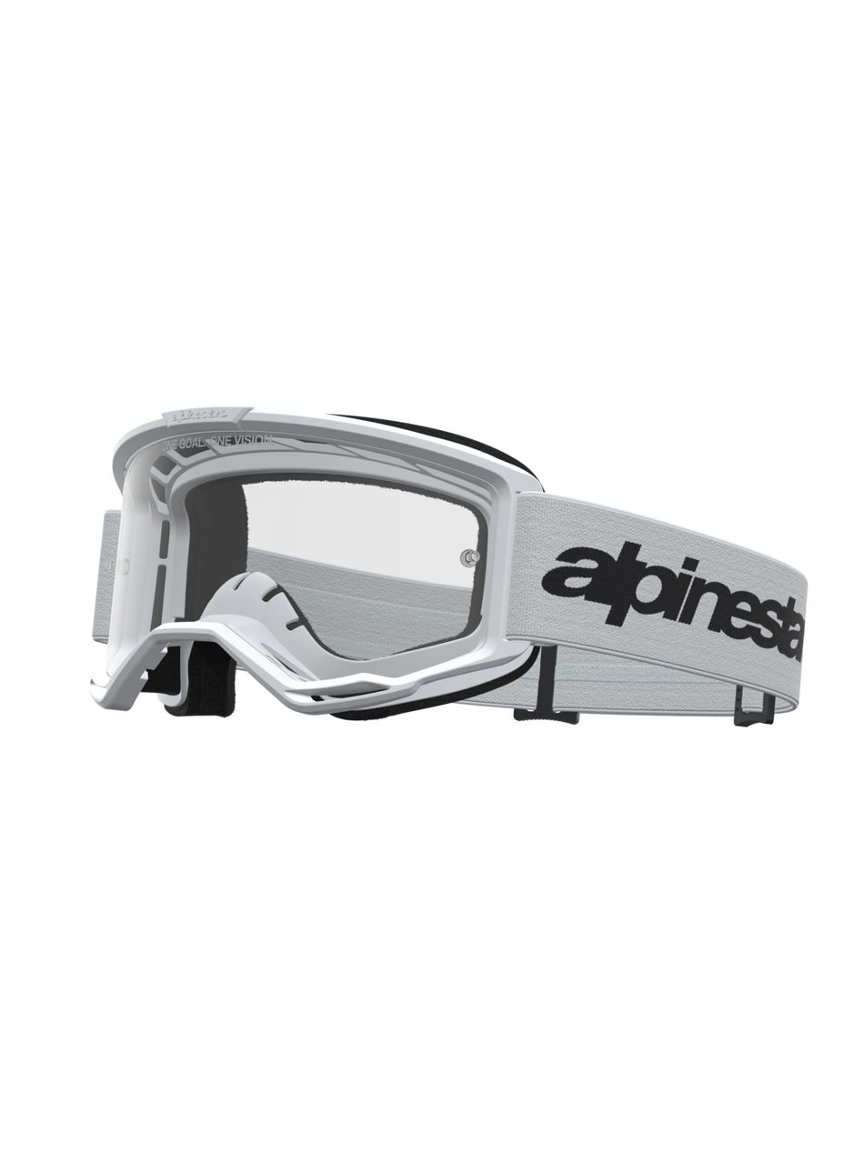 Brýle Alpinestars Vision 3 Wordmark bílá/černá, čiré plexi
