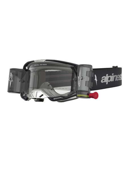 Brýle Alpinestars Vision 8 Amber ROLL-OFF Wide Vision černá/stříbrná, čiré plexi a roll-off systém