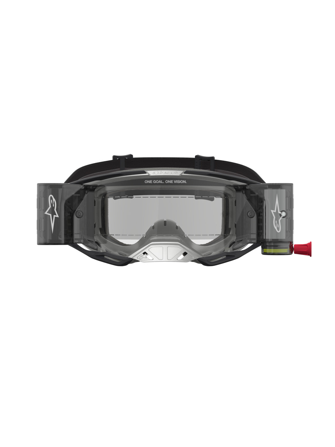 Brýle Alpinestars Vision 8 Amber ROLL-OFF Wide Vision černá/stříbrná, čiré plexi a roll-off systém