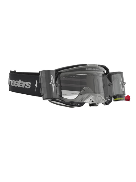 Brýle Alpinestars Vision 8 Amber ROLL-OFF Wide Vision černá/stříbrná, čiré plexi a roll-off systém