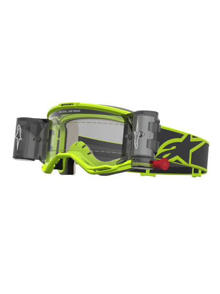 Brýle Alpinestars Vision 5 Rora ROLL-OFF Wide Vision žlutá fluo/černá, čiré plexi a roll-off systém